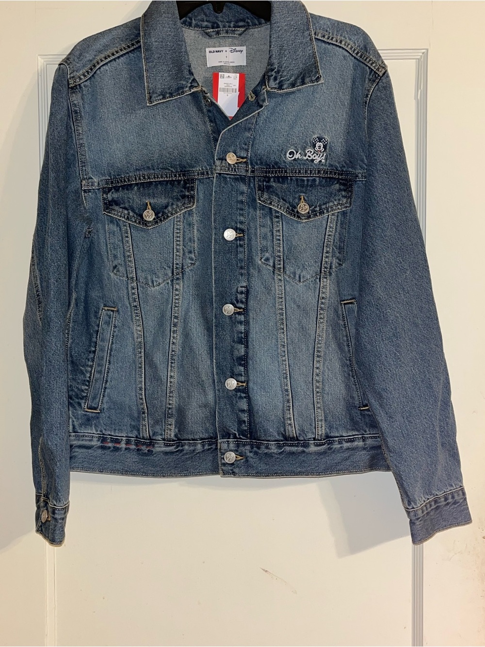 Old Navy Blue Denim Jacket with Embroidered Detail